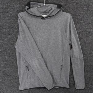 Hill City Hoodie Mens S Gray Heather Running Training Performance Long Sleeve